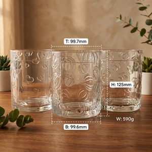 Pot à bougie <span class=keywords><strong>en</strong></span> <span class=keywords><strong>verre</strong></span> à paroi épaisse et texture gaufrée, conteneur vide <span class=keywords><strong>en</strong></span> gros pour la fabrication de bougies, cire de soja, décoration de mariage et de maison - Product Image 2