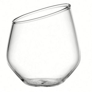Vaso de Agua de Vidrio de Borosilicato de Alta Resistencia al Calor, Creativo, con Boca Angulada, Transparente, Redondo, para Uso Doméstico - Product Image 1