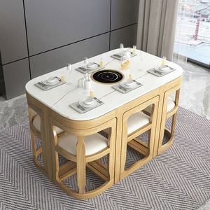 GEDO Ensemble de <span class=keywords><strong>Salle</strong></span> <span class=keywords><strong>à</strong></span> <span class=keywords><strong>Manger</strong></span> Complet Moderne <span class=keywords><strong>avec</strong></span> <span class=keywords><strong>Table</strong></span> <span class=keywords><strong>Carrée</strong></span> Plateau Marbre et 4 ou 6 Chaises pour Usage Domestique - Product Image 3