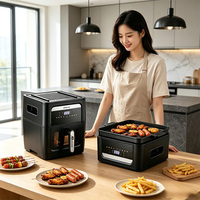 ANBOLIFE OEM Freidora de Aire 2 en 1 No Tóxica de 8.5L + Parrilla con Pantalla Táctil, Ocho Programas Preestablecidos y Ventana de Visualización, Personalizada de Fábrica
