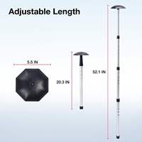 Support de sac de golf télescopique réglable en 3 sections en aluminium, accessoire durable pour sac de golf