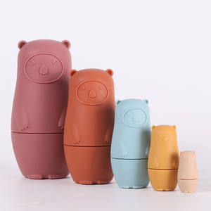 Juego de Muñecos Apilables de Silicona con Forma de <span class=keywords><strong>Panda</strong></span>, Conejo y <span class=keywords><strong>Oso</strong></span>, Libres de BPA, Juguete Suave de Grado Alimenticio, <span class=keywords><strong>Mordedor</strong></span> para Bebés, Juguete Encajable - Product Image 5