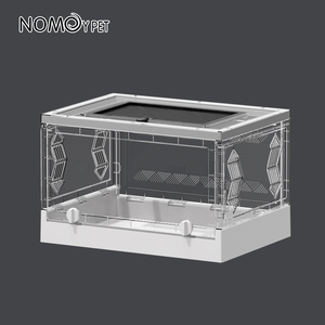 <span class=keywords><strong>Caja</strong></span> de plástico plegable transparente para reptiles, hábitat de hámster, jaula para animales pequeños <span class=keywords><strong>con</strong></span> puerta corredera - Product Image 2