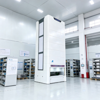 Module de levage vertical VLM en métal pour le stockage en salle d'atelier, système de récupération automatique compact, capacité de 1000 kg, résistant à la corrosion