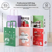 Sac en papier kraft de luxe personnalisé avec logo, épaissi, pour emballage cadeau, desserts d'anniversaire, thé au lait à emporter