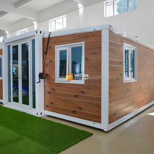 Rumah Prefabrikasi Portabel Berperabot Lengkap, Bangunan Modular Mobile, Hotel Kontainer Modern Satu Kamar Tidur Kecil dengan Dinding Kaca - Product Image 3