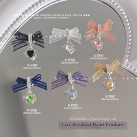 Paso Sico Bijoux d'ongles 3D en dentelle papillon, pendentif en alliage motif papillon, accessoires de protection pour ongles, breloques de luxe pour nail art DIY
