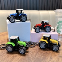 Llavero de Mini Tractor, Modelo de Vehículo Agrícola de Simulación, Cadena Metálica para Llaves, Colgante para Bolsa o Mochila, Regalo para Hombres, Niños y Jóvenes