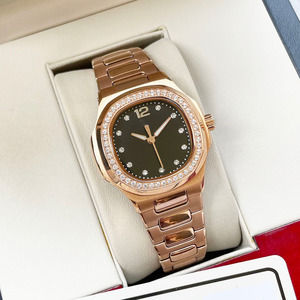 <span class=keywords><strong>Montre</strong></span> de luxe pour femme, sport et affaires, en acier inoxydable, cadran rose nacre, lunette sertie de diamants, mouvement à quartz, 41 mm, <span class=keywords><strong>montre</strong></span>-bracelet pour femme - Product Image 5