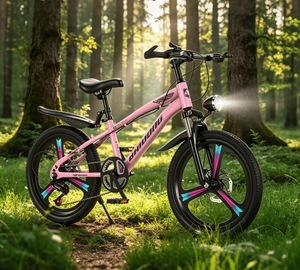 Vélo de montagne pour enfants, garçons et filles, cadre en acier au carbone, fourche à ressort, suspension, <span class=keywords><strong>double</strong></span> frein V, vitesse unique, 18 pouces, 20 pouces - Product Image 2