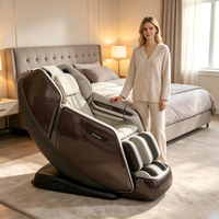 Fauteuil de massage chauffant et vibrant en cuir OEM, directement de l'usine, corps entier, zéro gravité, L-Track, Shiatsu