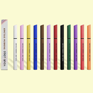 Stylo Eyeliner liquide à pointe <span class=keywords><strong>feutre</strong></span> arc-en-ciel végétalien de marque privée à séchage rapide étanche pour les yeux sourcils emballage de boîte d'ingrédients minéraux - Product Image 1