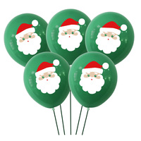 Ensemble de ballons de Noël en forme de poisson imprimés de 12 pouces pour décorations de fête Rouge Vert Blanc Latex épaissi