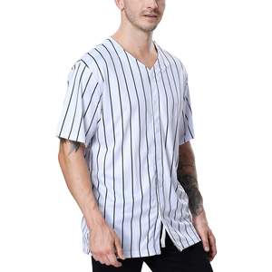 2025 Youth Baseball Jersey for Men and Boys <b>Button</b>-Down Pinstripe Softball Wear Breathable Polyester Set - Product Image 3