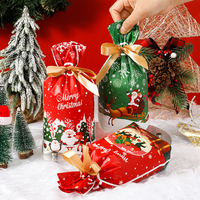 Sacs cadeaux en plastique à cordon, anti-odeur, avec nœuds, pour Noël, Halloween, biscuits, bonbons et snacks, à fond stable
