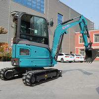 Mini-excavatrice sur chenilles en caoutchouc de 1 à 3,5 tonnes avec moteur de pompe hydraulique pour moteur Stage V, cabine fermée, ROPS, FOPS, certifiée CE Europe