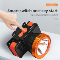 Lampe frontale LED rechargeable pour la pêche nocturne et le camping, portée longue de 200-500 m, lampe de mineur d'extérieur