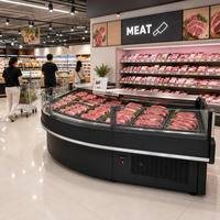 Vitrine Réfrigérée à Viande Sans Givre avec Refroidissement par Air, Compresseur Secop, Type Encastrable et Télécommandé, pour Boucherie