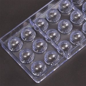 Policarbonato 21 tazas Chocolate bomba molde espiral bala Chocolate <span class=keywords><strong>Bon</strong></span> molde inyección PC plástico sólido gelatina caramelo DIY moldes - Product Image 4