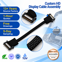 Câbles FFC LVDS personnalisés à interface fendue 31 broches, pas de 0,5 mm, conducteur en cuivre étamé, assemblage PET pour affichage électronique HD
