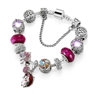 Personalised <strong>Children</strong> Kids Girls Luxury Blue <strong>Silver</strong> unicorn Horse Charm <strong>Bracelet</strong> - Product Image 6