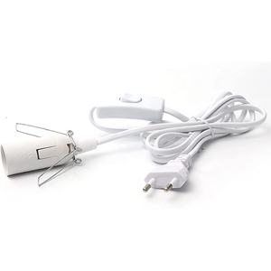 Câble d'extension électrique pour cordon d'alimentation de lampe à sel avec <span class=keywords><strong>prise</strong></span> d'ampoule E14 <span class=keywords><strong>prise</strong></span> européenne en ligne 303 interrupteur couleur blanche - Product Image 2