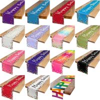 Chemin de table Joyeux Anniversaire 33*183cm, Centres de table pour anniversaire, Panneau de fête d'anniversaire, Décoration de table de fête