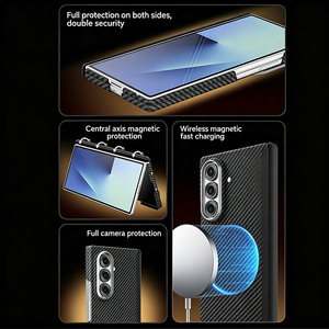Étui de téléphone magnétique de luxe en fibre de carbone antichoc en fibre d'<span class=keywords><strong>aramide</strong></span> pour Samsung Galaxy <span class=keywords><strong>Z</strong></span> <span class=keywords><strong>Fold</strong></span> 7 6 5 4 <span class=keywords><strong>3</strong></span> - Product Image 4