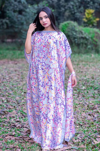 超过53色字母印花时尚穆斯林布卡迪拜服装阿拉伯长袍女装服装非洲 - Product Image 6