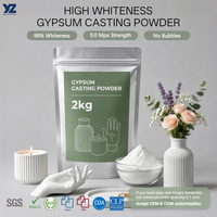 Poudre de gypse YZ-G50 faite à la main en Chine, haute blancheur 98%, 2400 mesh, sans bulles, résistance 9.0MPa, poudre de moulage pour bricolage et artisanat domestique