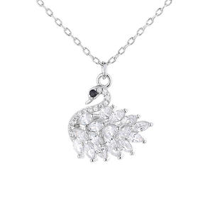 Elegant White Swan Hot Selling Original Fashion <b>Necklace</b> Trendy Versatile <b>Simple</b> Temperament Diamond Set Swan Pendant <b>Necklace</b> - Product Image 1