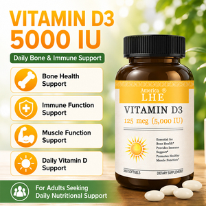 Cápsulas Blandas de Vitamina D3 Shecome de Alta Potencia 5000 UI, Apoyo para la Función Muscular e Inmunológica para Adultos, Suplemento Dietético de Vitamina D3 - Product Image 4