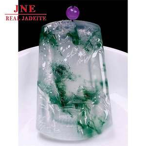 Myanmar mina madera alto hielo flotante flor montaña agua marca colgante Jade joyería COLLAR COLGANTE para amigos - Product Image 3