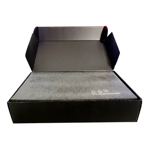 럭셔리 사용자 정의 로고 선물 포장 비행기 상자 블랙 폼 컬러 블랙 카드 종이 상자 배송 상자
