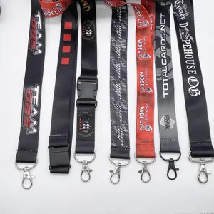 Promotional custom polyester lanyard keychain bulk cheap retractable keychain lanyard