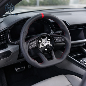พวงมาลัยกีฬาแบบกำหนดเอง ทำจากหนัง/คาร์บอนไฟเบอร์/พลาสติก สำหรับ Audi A3/A4/A5/A6/S3/S4/S5/RS3-RS7 แบบ 3 ก้าน ขนาด 40/45 มม. - Product Image 6