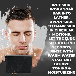 Barre de <span class=keywords><strong>savon</strong></span> au goudron de pin naturel nettoyant <span class=keywords><strong>Anti</strong></span> acné eczéma Psoriasis charbon de bois huile essentielle pour le visage et le corps bain <span class=keywords><strong>savon</strong></span> noir fait à la main - Product Image 5