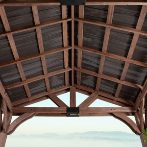 Kits de système de toit à persiennes étanches Gazebo extérieur en bois plastique Jardin WPC Pergola en bois - Product Image 4