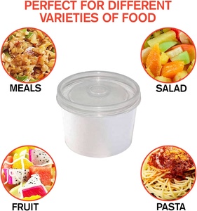 Hộp Đựng Súp Giấy Trắng Dùng Một Lần Có Nắp Đậy Bằng Nhựa-Hộp Đựng Kem Nửa Pint, Cốc Sữa Chua Đông Lạnh - Product Image 3