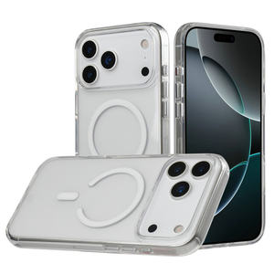 아이폰 17 프로 맥스용 고투명 크리스탈 클리어 UV 코팅 황변 방지 충격 흡수 마그네틱 휴대폰 케이스 - Product Image 1