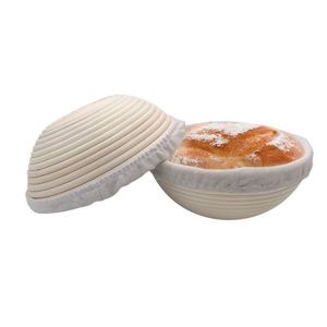 Juego de <span class=keywords><strong>2</strong></span> cestas de mimbre redondas para servir pan, cesta de mimbre con asa, cesta ovalada larga para pan, forma de pan, recipiente para masa de masa madre - Product Image 4