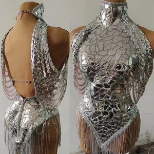 <span class=keywords><strong>Vestido</strong></span> Sexy con Lentejuelas de Espejo y Espalda Descubierta, Traje de Baile para Club Nocturno, Disfraz de Bailarina Gogo, Atuendo para Festivales, Ropa de <span class=keywords><strong>Drag</strong></span> <span class=keywords><strong>Queen</strong></span> - Product Image 4