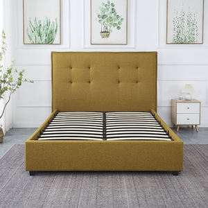 Lit en tissu minimaliste italien moderne - Design carré rembourré pour chambre à coucher, lit double king-size - Product Image 5