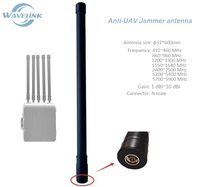 Antenne FPR en fibre de verre noire à gain élevé 10 dBi 433 MHz/WiFi/4G/5G/GSM, connecteur N mâle, 600 mm, polarisation verticale pour UAV