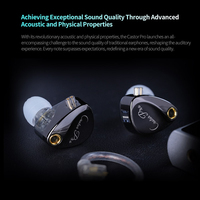 KZ Castor Pro earphone In-Ear berkabel, Headset Gaming kualitas suara HIFI kustom dengan driver dinamis 10 mm ganda dapat disesuaikan