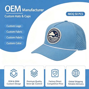 Custom 7 Panel Hip Hop Flat Bill 3D Embroidery Logo Waterproof Laser Cut Perforated Hole Water Proof Resistant Snapback <b>Hat</b> <b>Cap</b> - Product Image 1