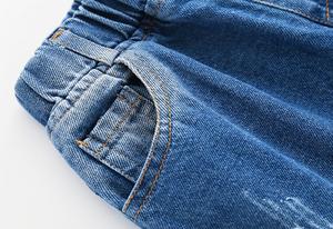 Pantalon Harem en jean déchiré imprimé dessin animé mignon pour enfants, vente en gros turque, disponible en ligne en Inde - Product Image 4