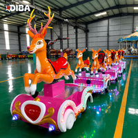 Train miniature de Noël sans rails, 9 places, train touristique pour enfants avec rennes de Noël, pour parcs extérieurs et rues piétonnes