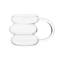 Populaire 430ml Spirale Forme Transparent Haute Borosilicate À La Main Style Américain Réutilisable Jus De Lait Café Glacé Tasses En Verre
