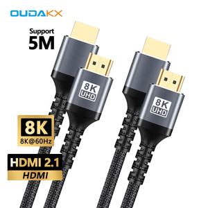 Câble <span class=keywords><strong>HDMI</strong></span> vers <span class=keywords><strong>HDMI</strong></span> tressé en nylon 4K 2.1 48 Gbps <span class=keywords><strong>haute</strong></span> vitesse 8K60Hz, adaptateur vidéo HD en alliage d'aluminium plaqué or pour moniteur TV - Product Image 1